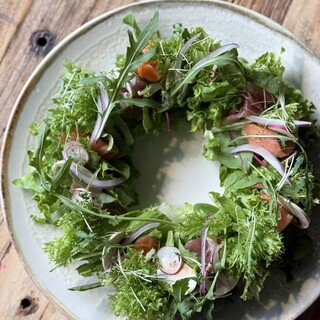 「グリーンリースサラダ」でたっぷりと緑を補って