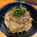 麺家 たけ田 - 鯵の胡麻ダレ冷やし茶漬けアップ