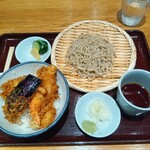 㐂道庵 - 天丼セット   1100円
