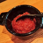 会津ラーメン 和 - 卓上の豆板醤