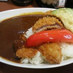 バラ - ヘレカツカレー大盛＋季節の野菜