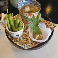 和 みなもと 鎌倉パークホテル - 前菜(枝豆豆腐のべっ甲餡、枝豆、蟹味噌)