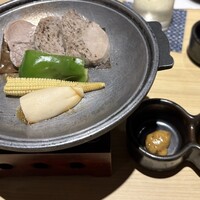 和食 鮨 日本酒 銀波 銀座店 - （３）岩手県産岩中豚のヒレ肉の陶板焼き