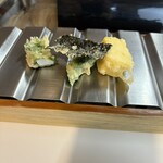 天錦 - イカの紫蘇巻、海苔、豆腐