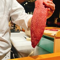 日本焼肉はせ川 表参道店 - 松阪牛のとうがらしです。塊は初めて見ました。確かに唐辛子のような形をしておりました