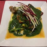 RESTAURANT レンガ屋 - シェフのおまかせコース　スズキのポワレ　モロヘイヤソース　　