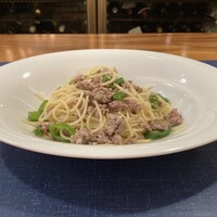 リストランテ ラ チャウ - 豚肉のサルシッチャと万願寺とうがらしのオイルベーススパゲッティ