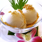 Coconut Ice cream with peanuts