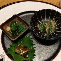 うなぎ四代目菊川 ムスブ田町店 - にこごりに季節の前菜