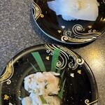 北々亭 - やりイカ山わさび乗せ握りとえんがわ大葉軍艦