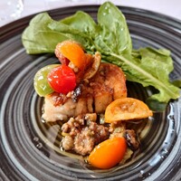 RESTAURANT DAZZLE - 焼き穴子と熟成メークインのテリーヌ　ブッタネスカソース