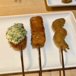 串の坊 - 白身魚、豚肉、もう一つは忘れてしまいました
