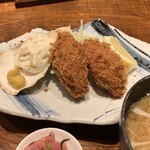 魚弥長久  - 〆は牡蠣フライとご飯セット