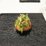 カンテサンス - トリップのフリット鋸南いんげん、グリーンアスパラガス、ジロール茸