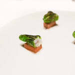 カンテサンス - アオリイカ、ばい貝ししとうに入れたサブレ