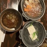 伊達藩長屋酒場 - 豚肉鍋と湯豆腐。まずお通しでこれが出てくるのが信じ難い。