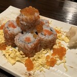 伊達藩長屋酒場 - いくらの花火巻き。目に良し舌に良しの素晴らしいメニュー。