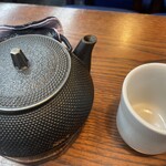 利久庵 - 鉄瓶で蕎麦湯は初