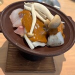 アカマル屋鮮魚店 - ■海鮮ごろ焼き￥1,078：香ばしい香りとともに、いか肝の濃厚なソースが海の幸に絡み、旨みが凝縮された一皿。