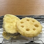 大阪 天ぷら 元気 - なす、れんこん