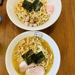 麺屋 翔 - 上　油そば特盛　下淡麗鯖ダシラーメン