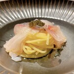 RISTORANTE IL NODO - パスタは鶏節の出汁で茹でたそうです。