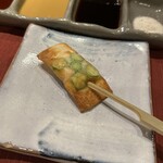串かつ あーぼん - エビとオクラの春巻き