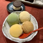 串かつ あーぼん - シャーベットマンゴー、アイスキャラメル、アイスバニラ、アイス抹茶