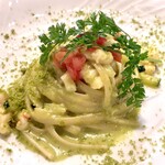 リストランテ ダ ニーノ - ピスタチオと車海老とズッキーニの、濃厚パスタ