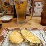 博多天ぷら やまや - ビールと天ぷらと明太子と…食べるの忙しい(*^^*)