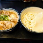 肉汁うどん奥村 - 肉汁肉増し増しうどん大盛