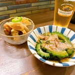マルキン酒店 - イサギ南蛮漬け・ゴーヤのおひたし