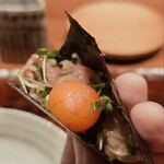 水づき - 『胸肉と茗荷のたたき/きんかん』