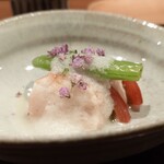 水づき - 『胸肉と夏野菜のサラダ/花紫蘇/玉葱ドレッシング』