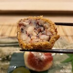 御料理 寺沢 - 微塵切りの蛸と馬鈴薯のコロッケ､