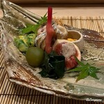 御料理 寺沢 - 八寸代わりの旬菜盛合せ