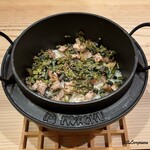 御料理 寺沢 - ホロホロ鳥と蕨の炊き込みごはん