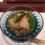 割烹 清風 - 蒸アワビとじゅんさい