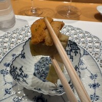 銀座 ひらやま - うに、茄子の箸上げ