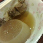 140906大阪　酒楽座山三　関東炊き（牛すじ、大根）