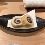 ぎおん 阪川 - 穴子の大葉梅巻き揚げ