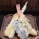浅草じゅうろく - 天麩羅（対馬産朝締め穴子、海老、茄子、原木椎茸、さつまいも）