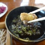 手打ち大石田そば　きよ - あたたかい鳥つけ汁200円