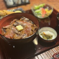 赤坂 津つ井 総本店 - ビフテキ丼&有頭エビフライセット[4,350円]1