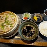 銀匙。 - 豚蒸し定食￥６００＋そば玉￥１００