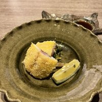 さかなや別邸 - 20秒揚げ鰺フライ+おかひじきと茗荷の山葵和え