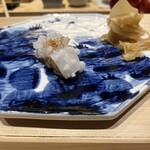 新宿 鮨 立花 - 槍イカカラスミ塩乗せ