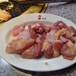 鳥 - 3種盛りのもも、心臓、ひね