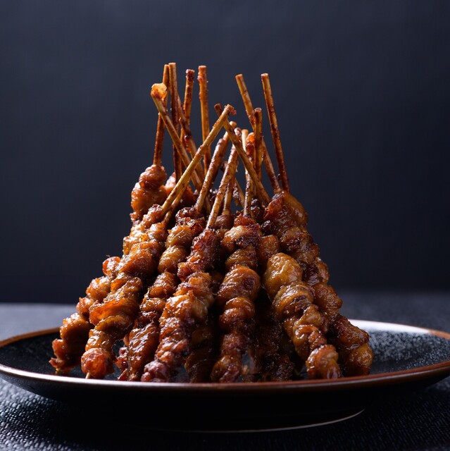 焼き鳥 EASTBEE 炎の焼鳥 皮串 27g×10本 ( タレ付き / 焼き鳥