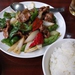Keizan - 牛肉の黒コショウ炒めランチ（800円）